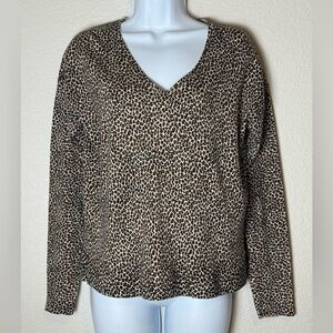 BANANA REPUBLIC 100% Merino Wool Leopard Print Sweater CAREER
